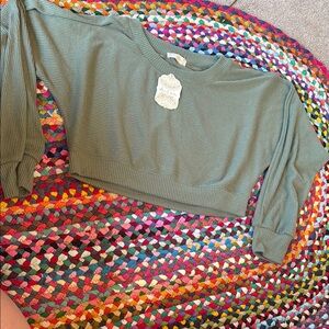 Altar'd State Green Crew Neck Sweater